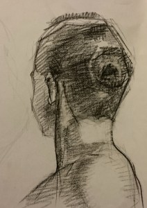 croquis tête modèle vivant