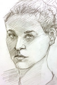 croquis graphite autoportrait