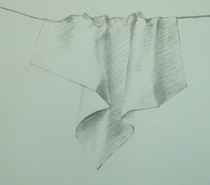 croquis fusain drapé