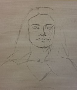 étude de portrait à l'huile-esquisse