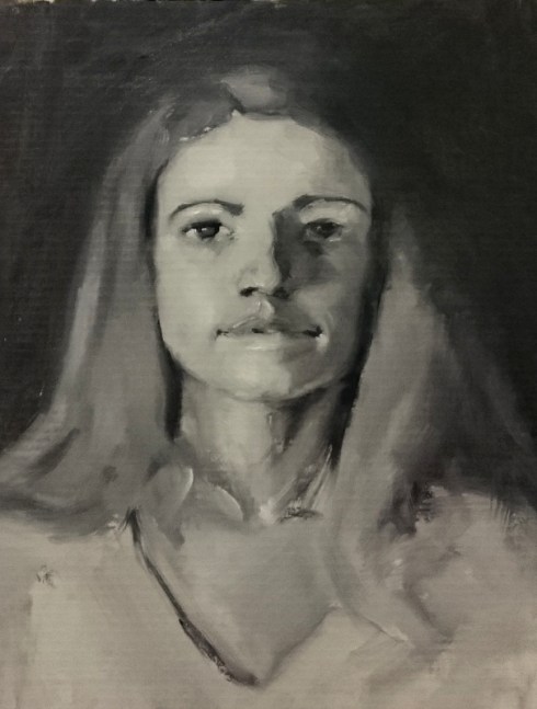 étude de portrait à l'huile